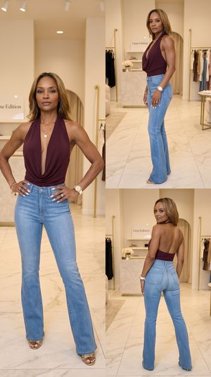 Full Size High - Waisted Bootcut Jeans