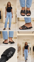 Woven Strap Slide Sandals