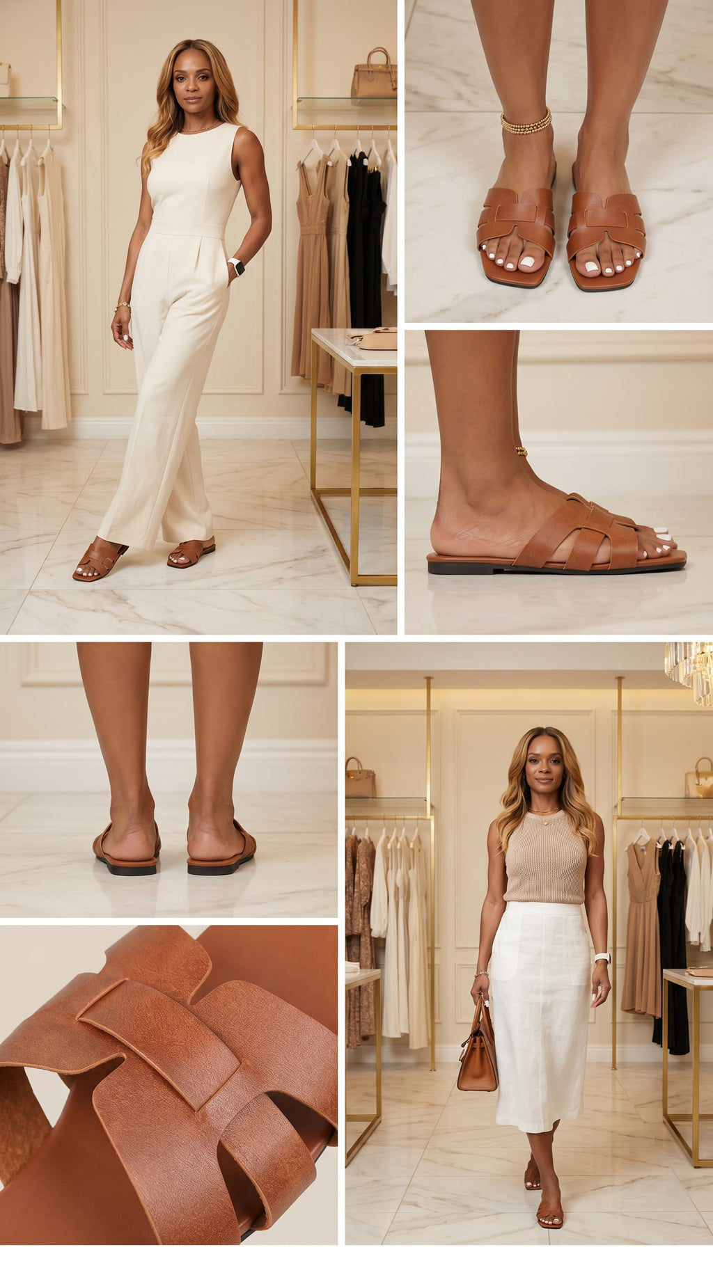 Woven Strap Slide Sandals
